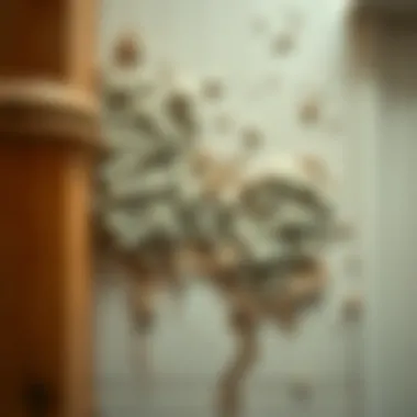 Mold growth on a bathroom wall