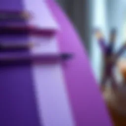 Different shades of purple color swatches