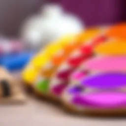 A vibrant palette showcasing the primary colors used to create purple.