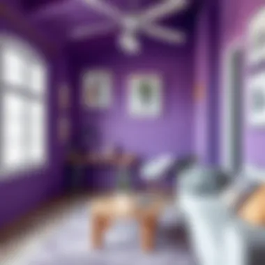 Purple color in design and decor settings