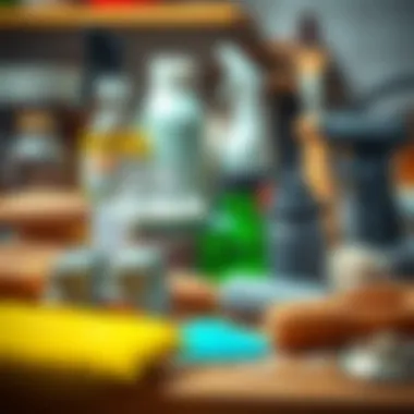 Tools and materials for surface polishing neatly arranged