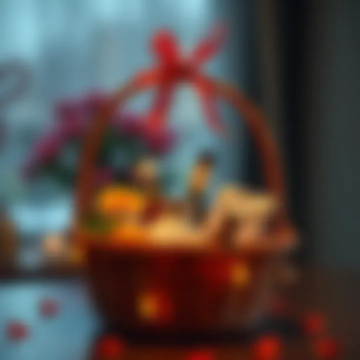 Personalized Touch in Engagement Baskets Customizable engagement basket with unique decorations