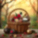 Traditional engagement basket filled with symbolic items