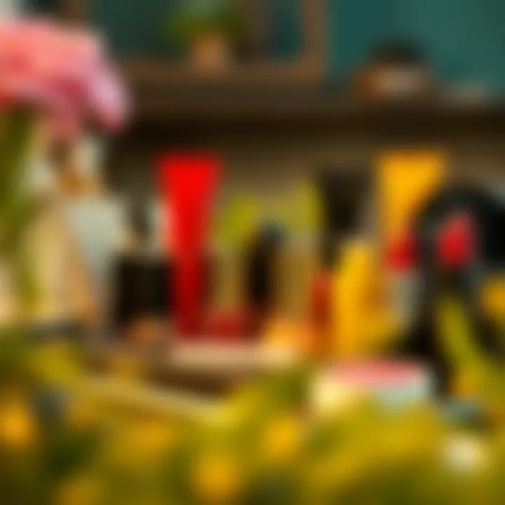 Beautifully curated selection of makeup products for a special occasion