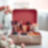 Elegant makeup box showcasing essential beauty products for engagement