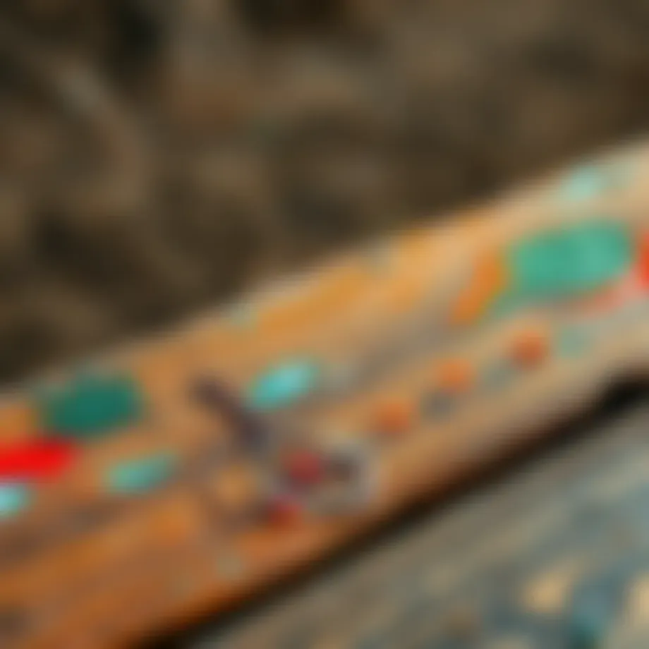 A beautifully painted wooden surface using oil paint