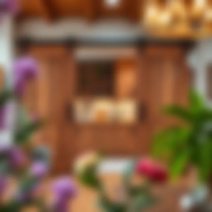 Stylish wooden sliding doors for kitchen separation