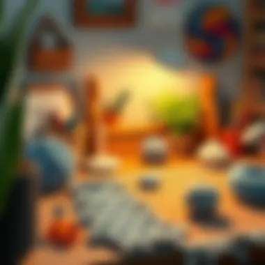 A cozy workspace with crochet tools and a project in progress