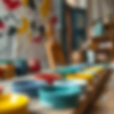 A demonstration of different paint types for various surfaces