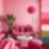 Elegant color palette featuring shades of pink and complementary colors