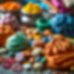 Colorful clay materials arranged for crafting