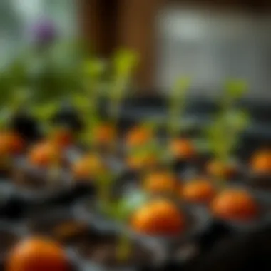 Nurturing young orange seedlings for healthy growth