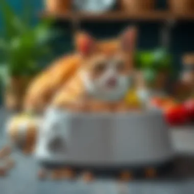 A nutritious cat food bowl