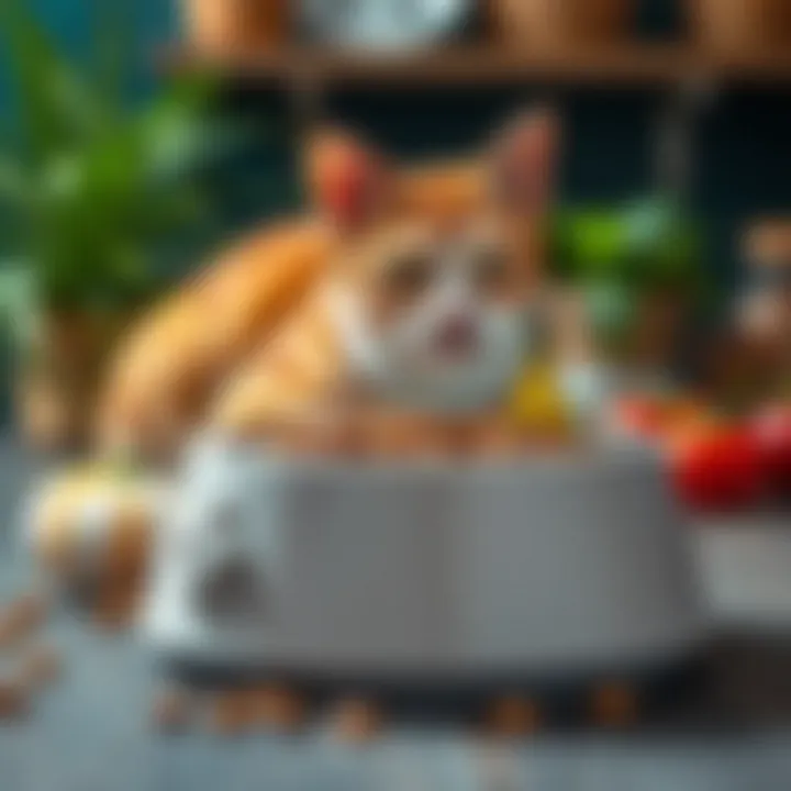 A nutritious cat food bowl