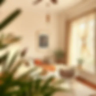 Cozy reading nook with beige tones