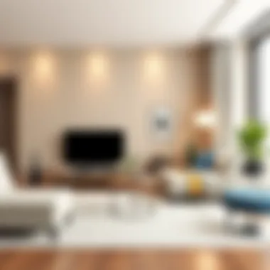 Beige wall complemented by modern furniture