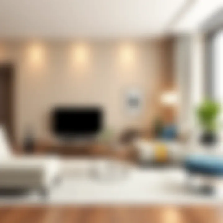 Beige wall complemented by modern furniture