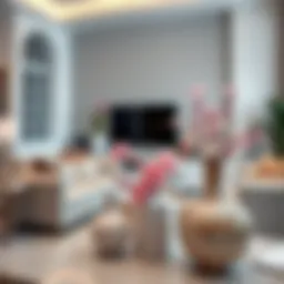 Elegant decorative vases enhancing living room ambiance