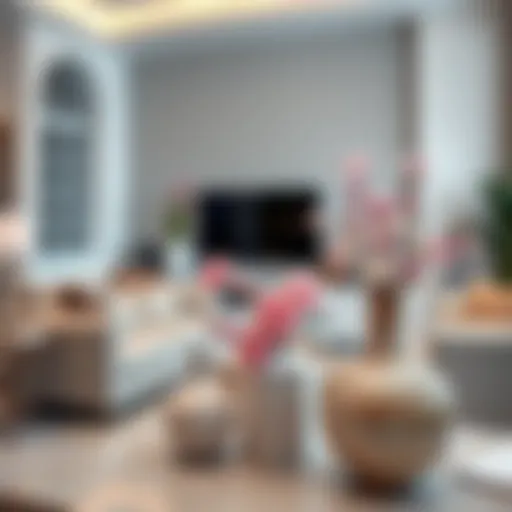 Elegant decorative vases enhancing living room ambiance