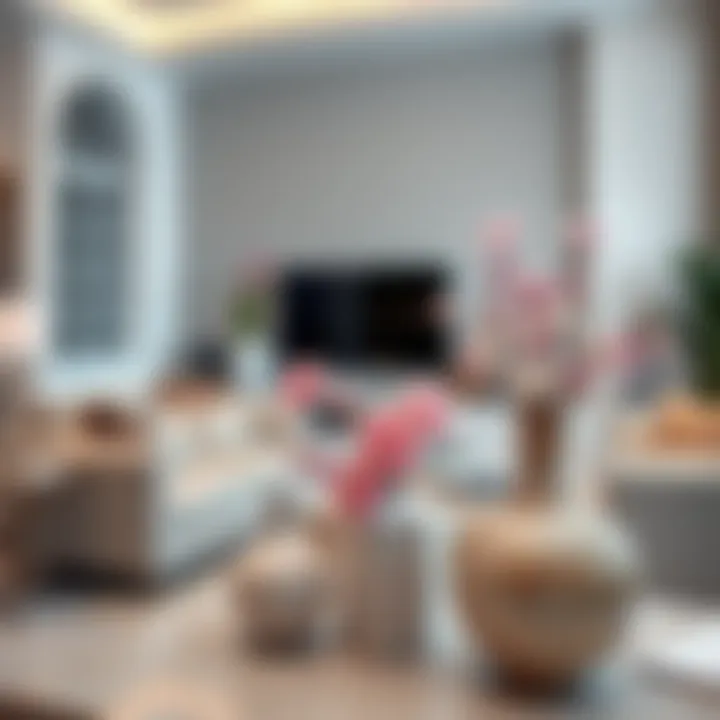 Elegant decorative vases enhancing living room ambiance