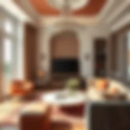 Elegant living room color palette showcasing various hues