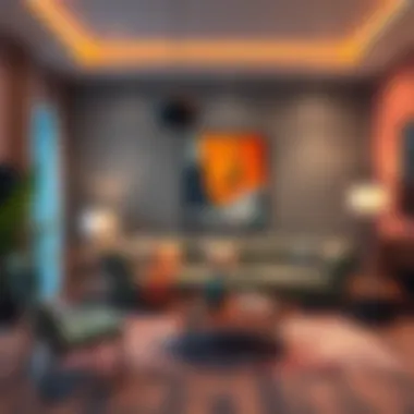 Trendy living room decor with modern color applications