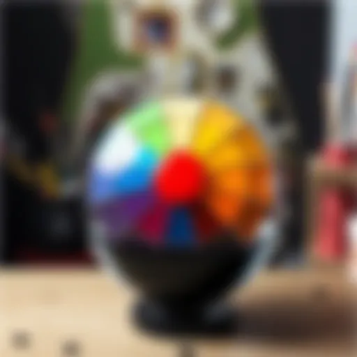 Color wheel illustrating the interaction of colors leading to black