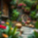 Aesthetic Small Garden Design A well-arranged small garden with vibrant plants and decorative elements