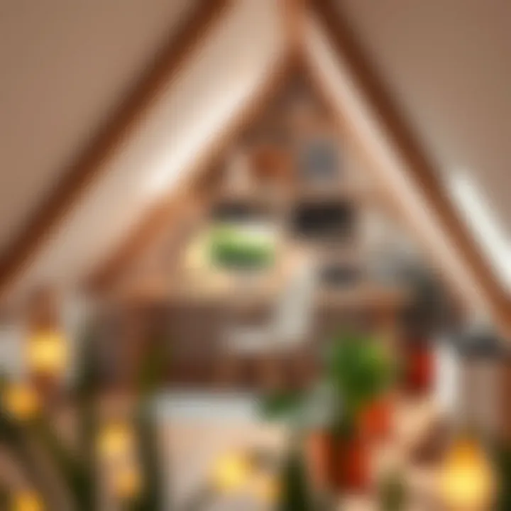 Stylish attic workspace with modern decor