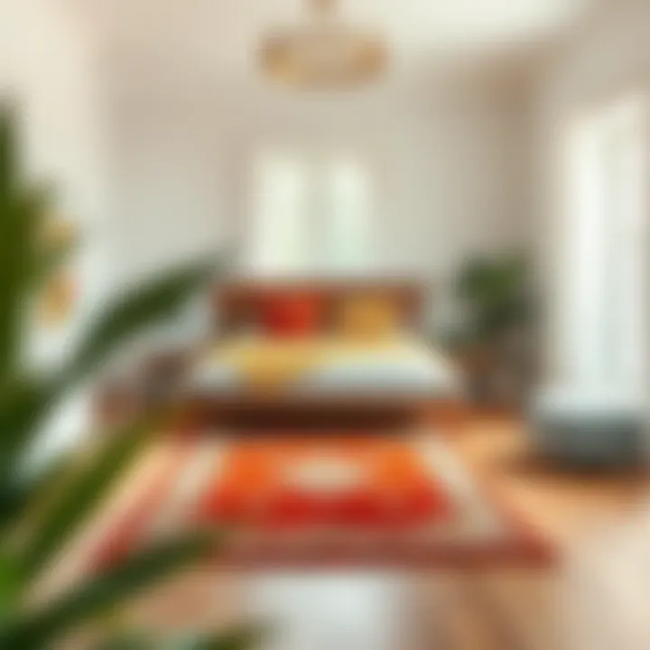 Stylish bedroom featuring a well-placed rug