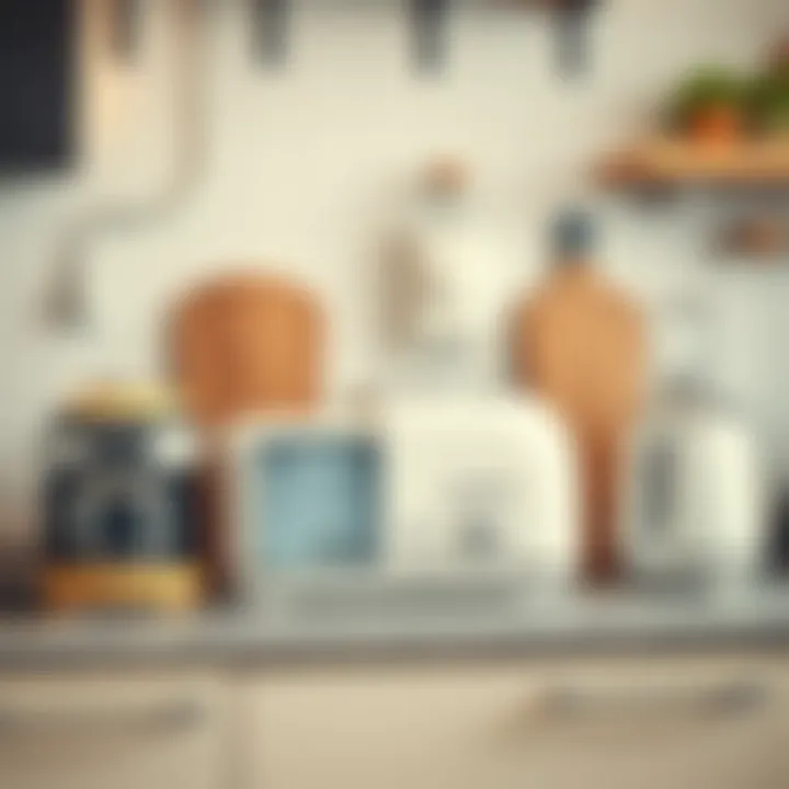 Stylish electric appliance collection on a kitchen counter.