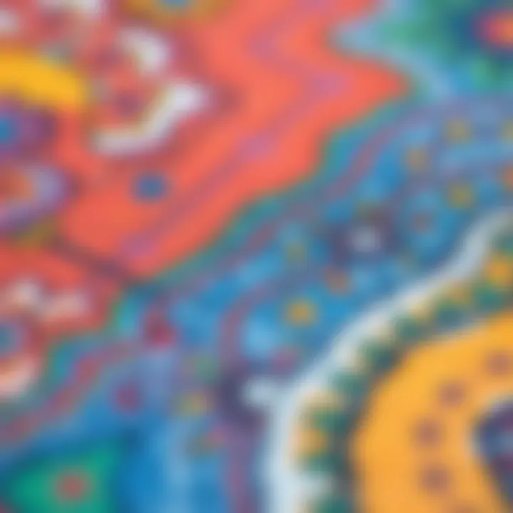 A beautifully painted suntalam surface showcasing vibrant colors