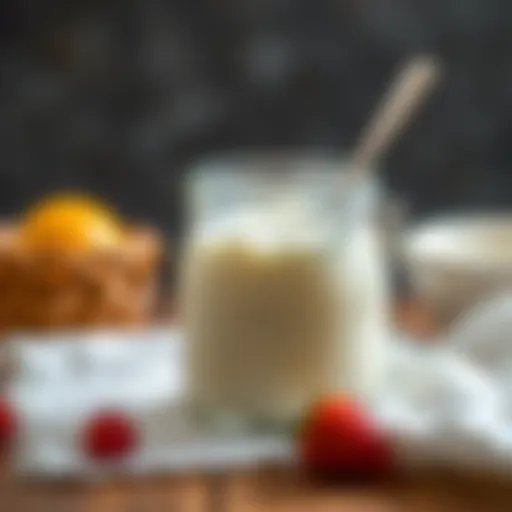 Freshly made yogurt in a glass jar