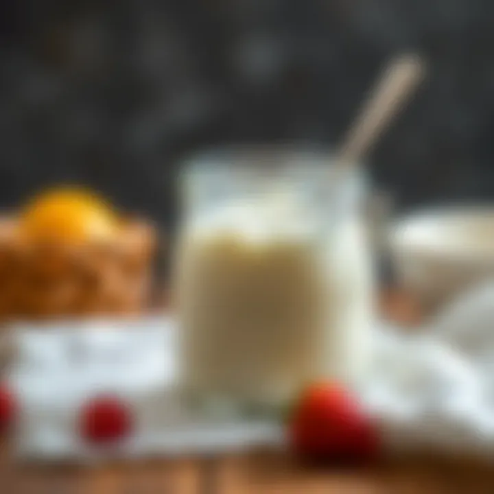 Freshly made yogurt in a glass jar