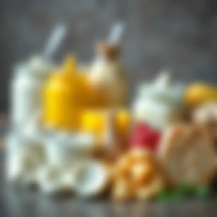 Yogurt cultures displayed in a neat arrangement