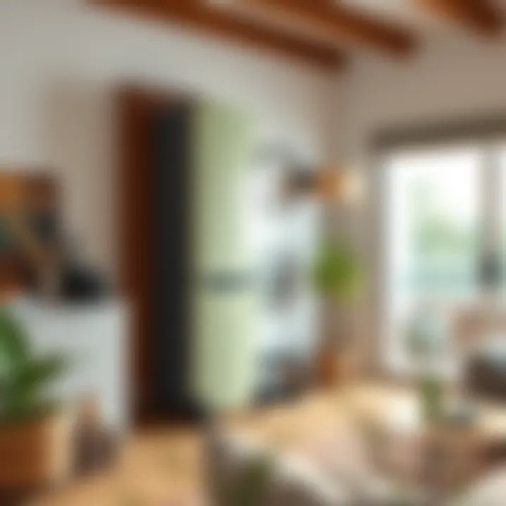 Eco-Friendly Heating System in Modern Home An eco-friendly heating system installation in a stylish home