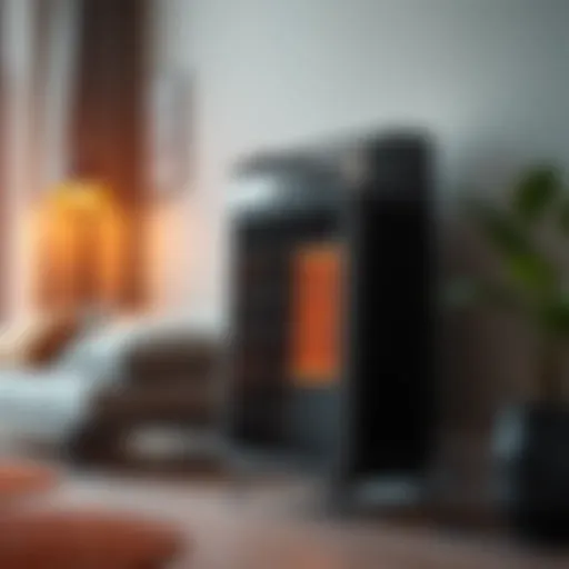 A modern energy-efficient heater showcasing sleek design features