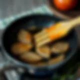 Cleaning grease stains from a pan