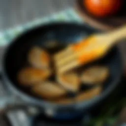 Cleaning grease stains from a pan