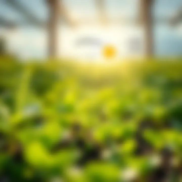 Diagram illustrating the relationship between sunlight and plant growth