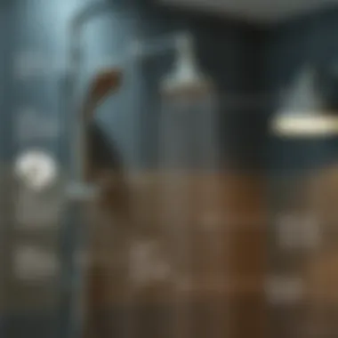 Diagram showing the showerhead installation process