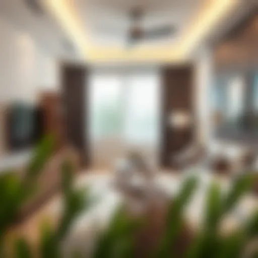 A stylish three-person bedroom with modern furniture