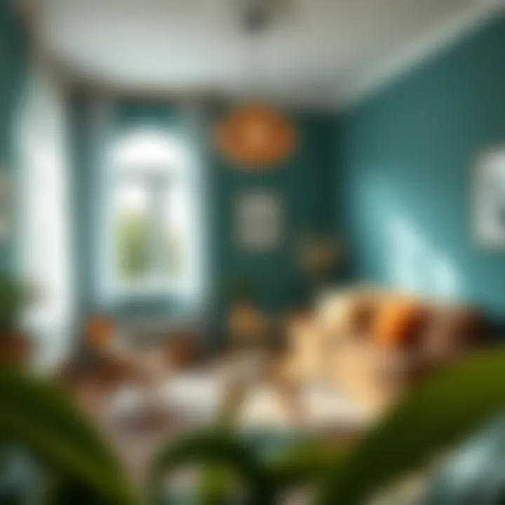 A harmonious color palette for a three-person room emphasizing tranquility