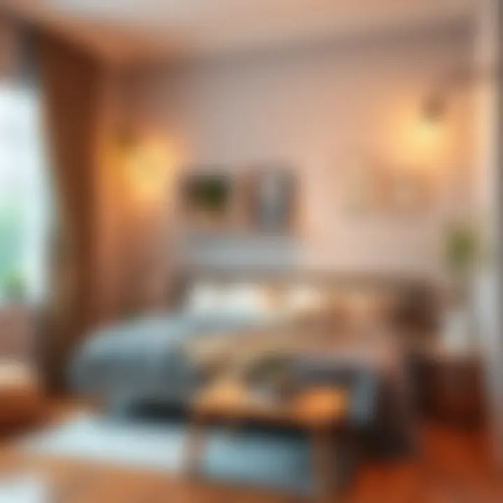 Decorative accessories enhancing the aesthetic of a three-person room