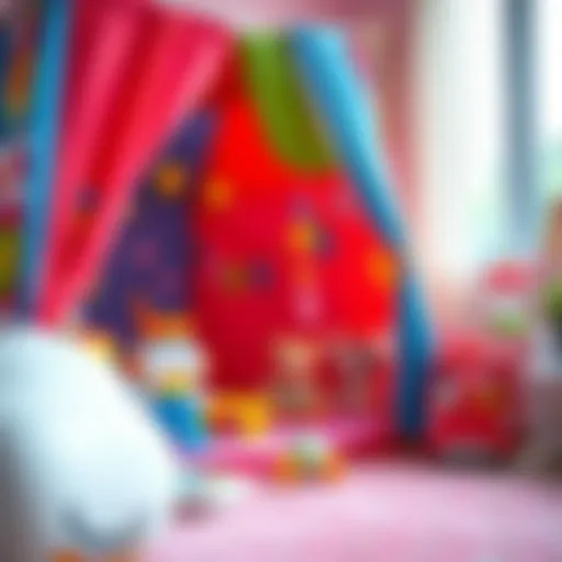 Colorful toy tent setup