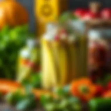 A variety of fresh vegetables ready for pickling