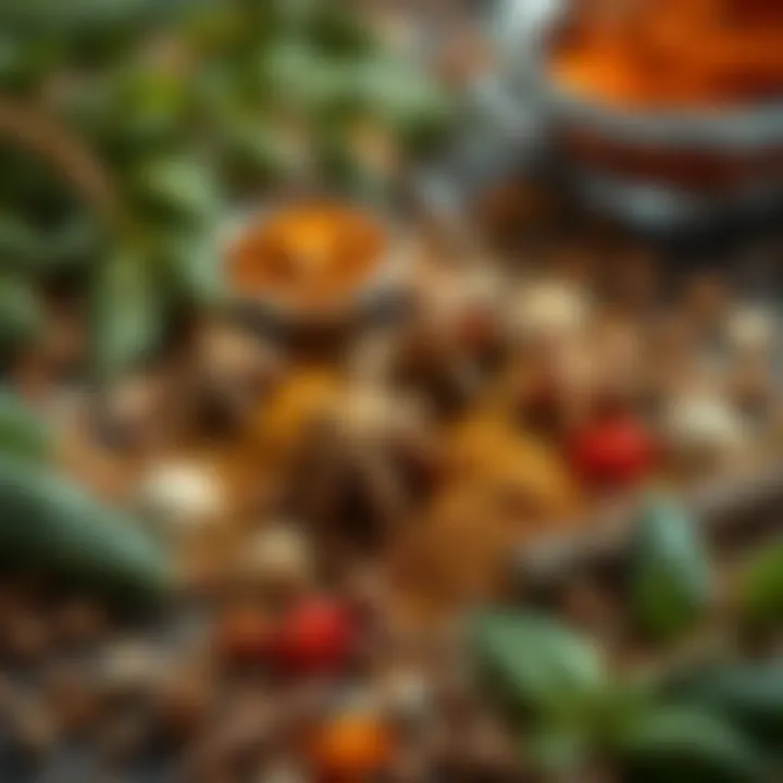 An assortment of spices used in pickling