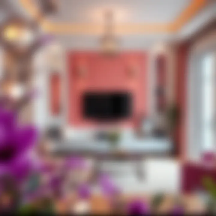 Elegant use of colors in TV area decor