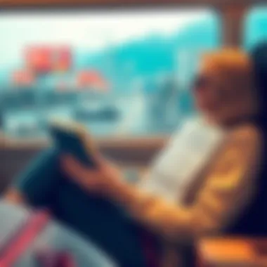 Relaxing with a book while traveling