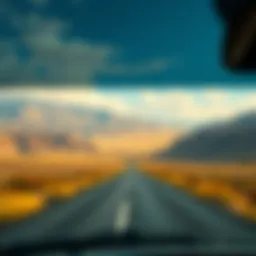 Scenic view from a moving vehicle during a long journey